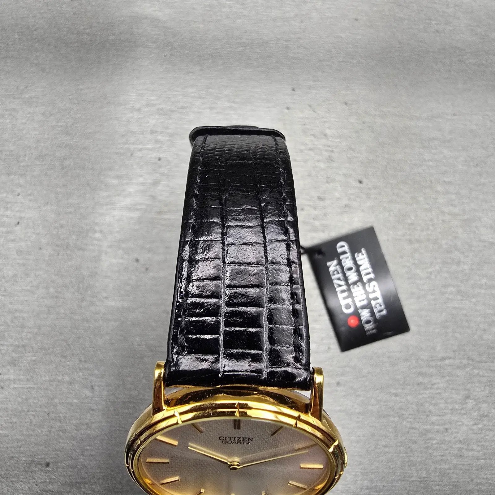 Citizen Watch Men 33mm Silver Dial Gold Tone Round 5520-K03828 New Battery NOS4