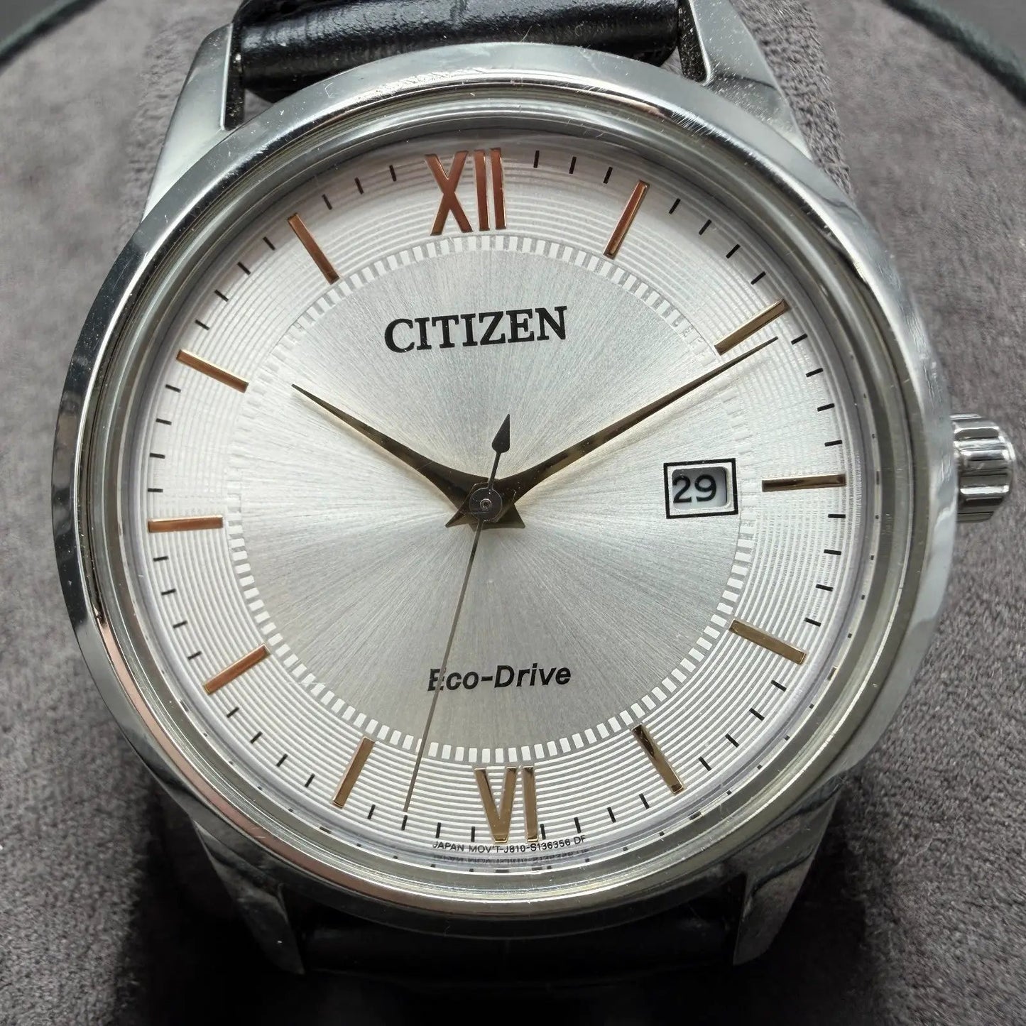 Citizen Eco-Drive Watch Men 40mm Silver Dial Silver Tone Date AW1236-03A Runs1