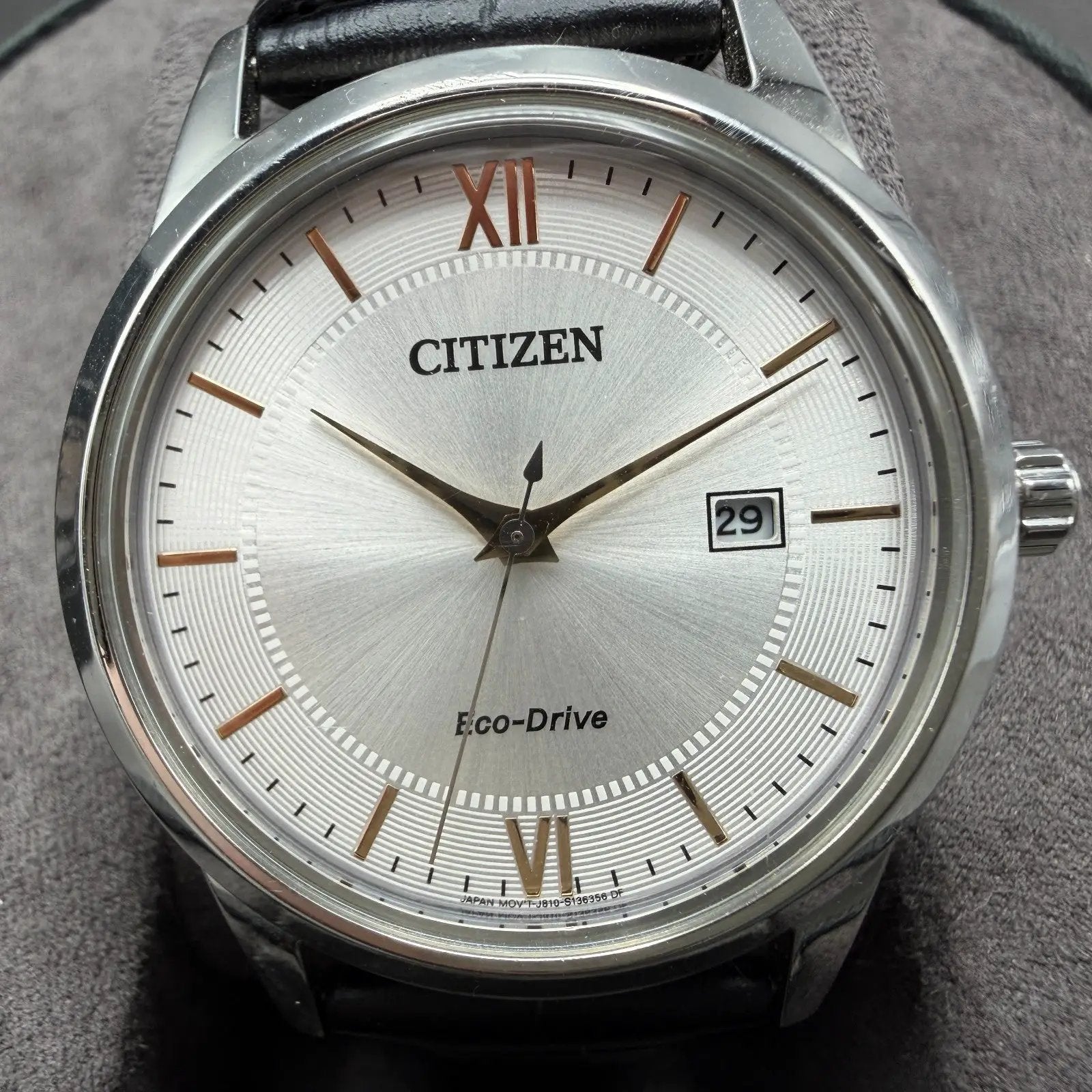 Citizen Eco-Drive Watch Men 40mm Silver Dial Silver Tone Date AW1236-03A Runs1