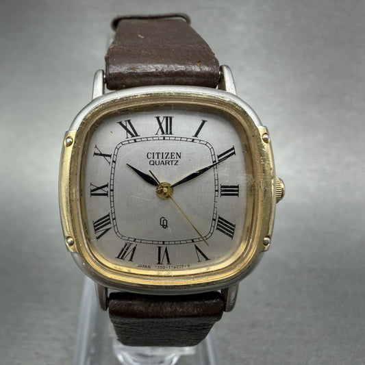 Citizen CQ Watch Women 25mm Silver Dial Two Tone Rectangle 1100108736 New Batt0