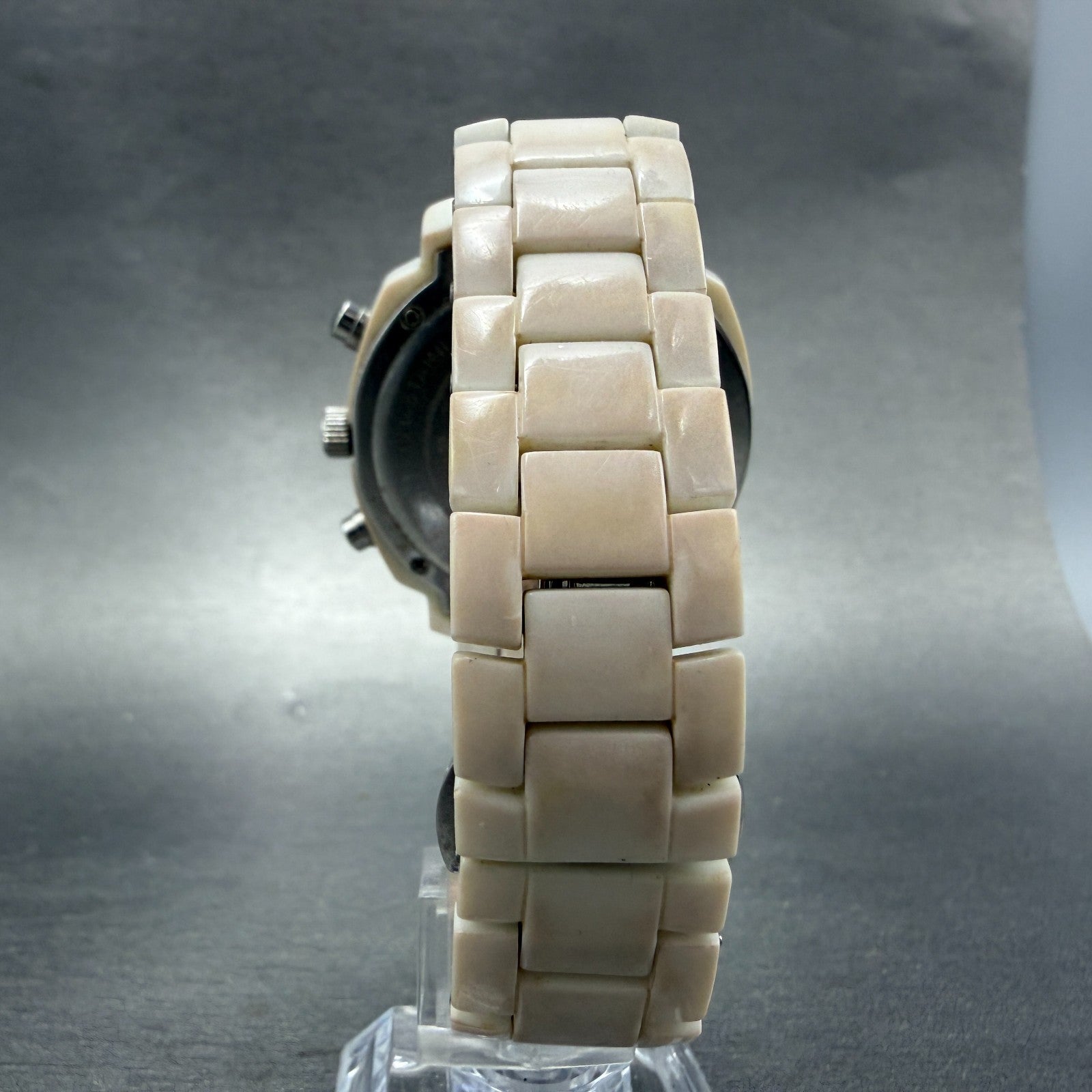 Michael kors Watch Women 40mm MOP Dial White Case Date Chrono MK-5079 New Batt8