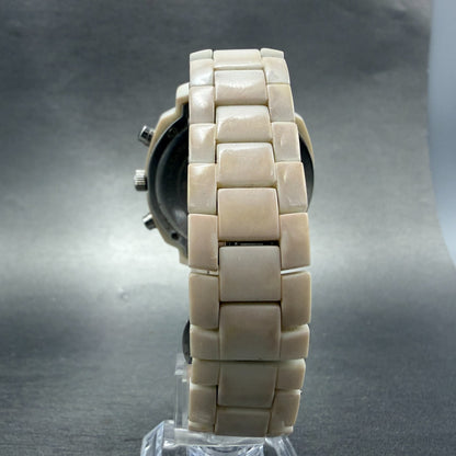 Michael kors Watch Women 40mm MOP Dial White Case Date Chrono MK-5079 New Batt8