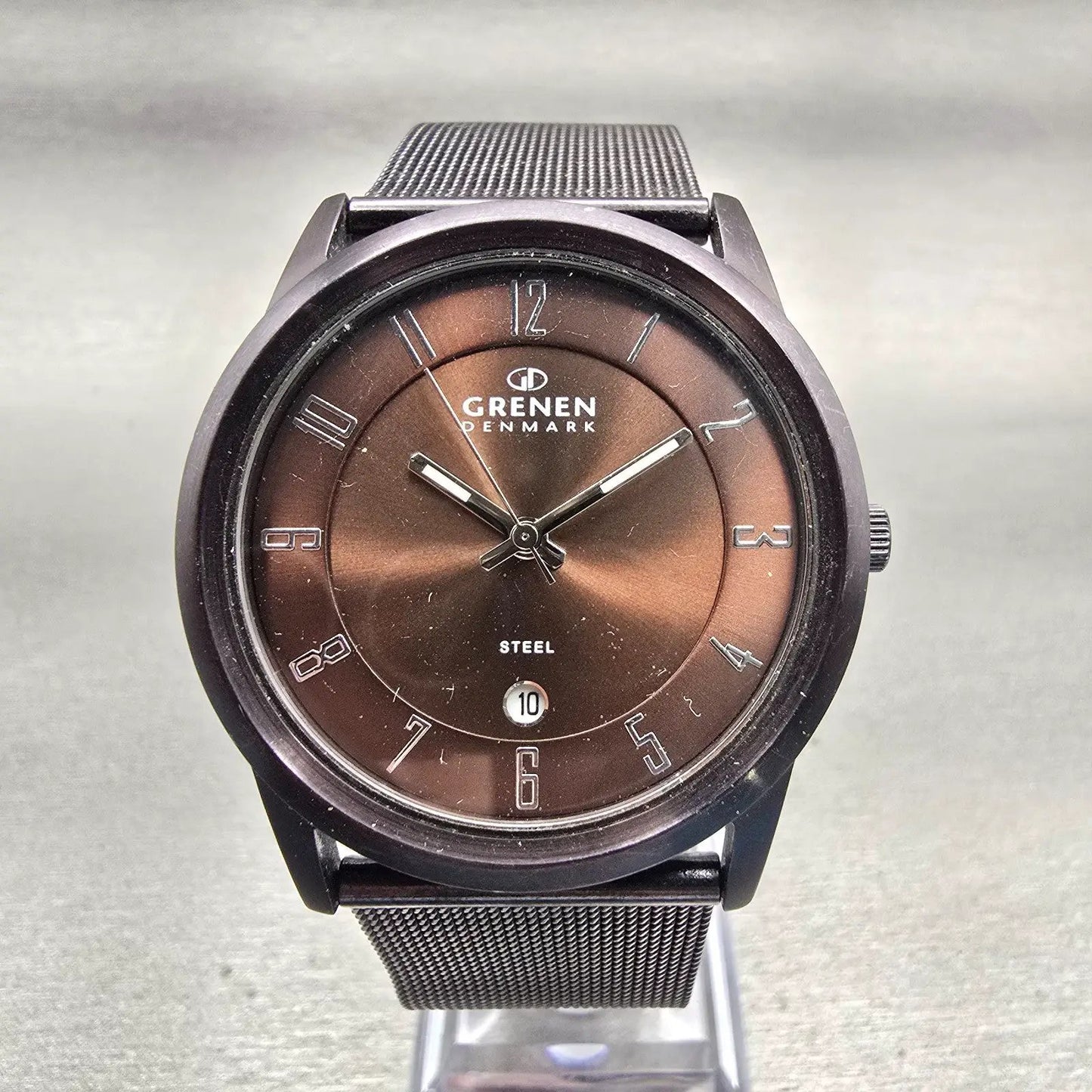 Skagen Grenen Watch Men 38mm Brown Dial Brown Tone Date M-24XLDDD New Battery0