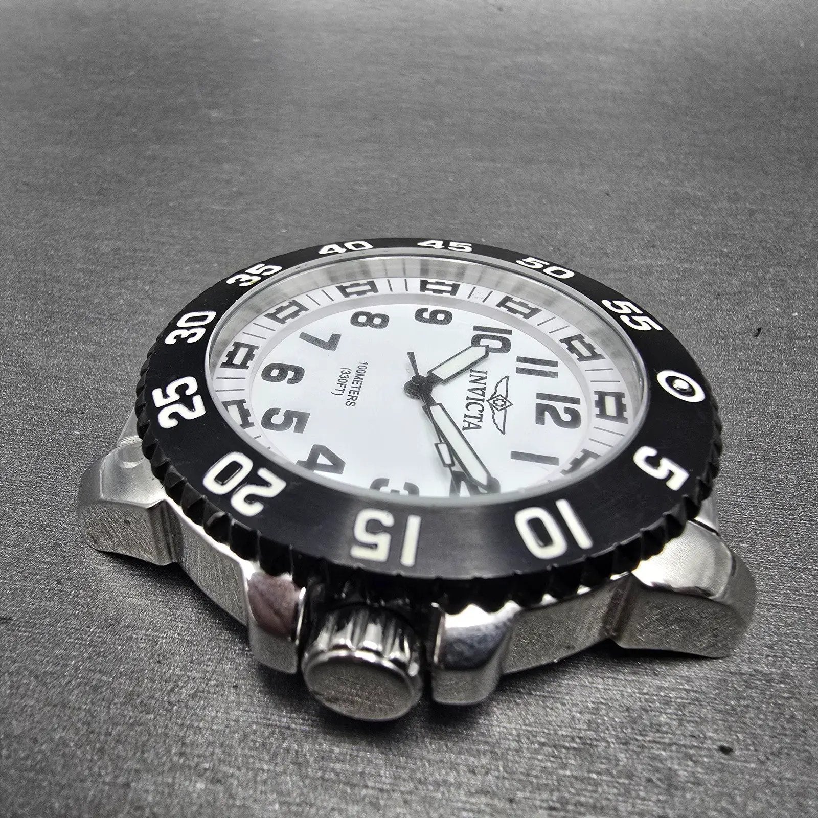Invicta Dive Watch Men 48mm White Dial Silver Tone Round 1101 New Battery5