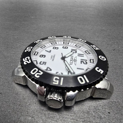 Invicta Dive Watch Men 48mm White Dial Silver Tone Round 1101 New Battery5