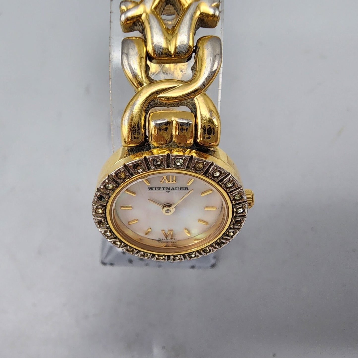 Wittnauer Watch Women Gold Tone MOP Dial Crystal Bezel 22mm CZ8230-0751 PARTS