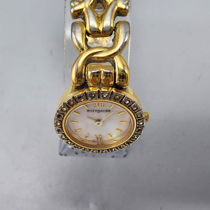 Wittnauer Watch Women Gold Tone MOP Dial Crystal Bezel 22mm CZ8230-0751 PARTS