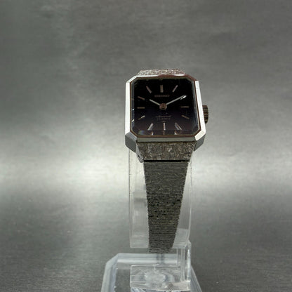 Seiko Special Tank Watch Women 18mm Blue Dial Silver Tone Manual 1140-3170 Runs5