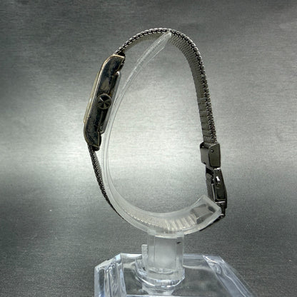 Seiko Tank Watch Women 15mm Brown Dial Silver Tone Rectangle Manual 11-4849 Runs6
