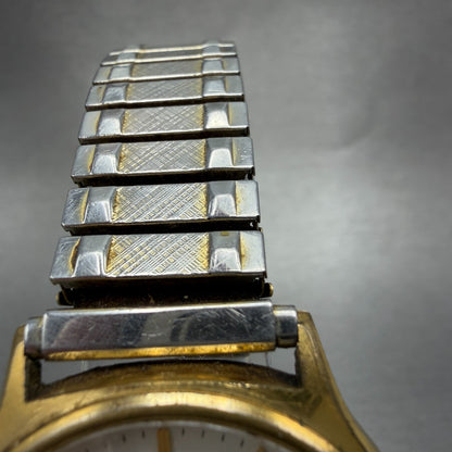 Hamilton Watch Men 34mm White Dial Gold Tone Date Round 9812 PARTS Vintage5