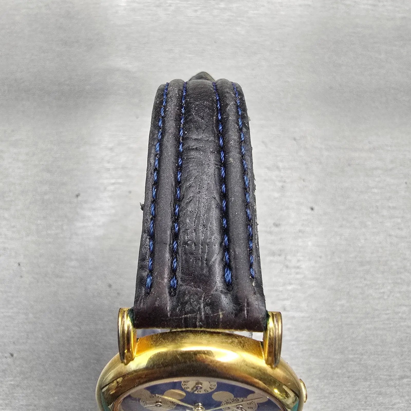 Lorus Mickey Mouse Watch Men 33mm Blue Dial Gold Sun Moon V33F-6C40 New Battery4