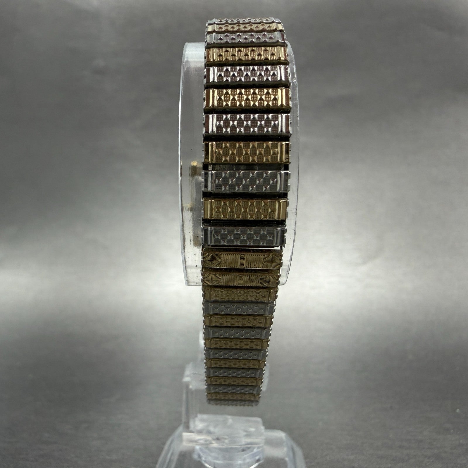Seiko Tank Watch Women 18mm Champagne Dial two Tone Rectangle 7321-5510 New Batt7