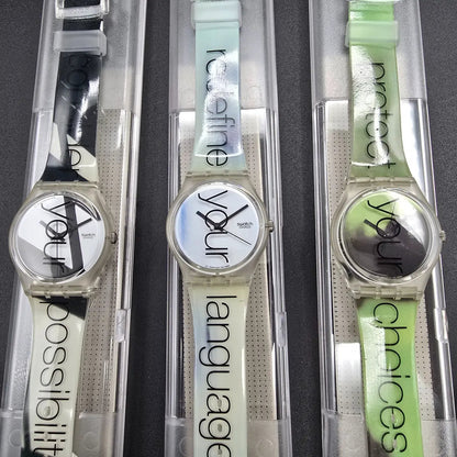 Swatch Messages Limited Set Watch Men 34mm GK226 GK227 GK228 New Battery NOS3