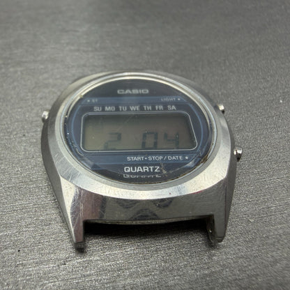 Casio 31QR29 Watch Men 34mm Digital Silver Tone Daydate Round New battery VTG2