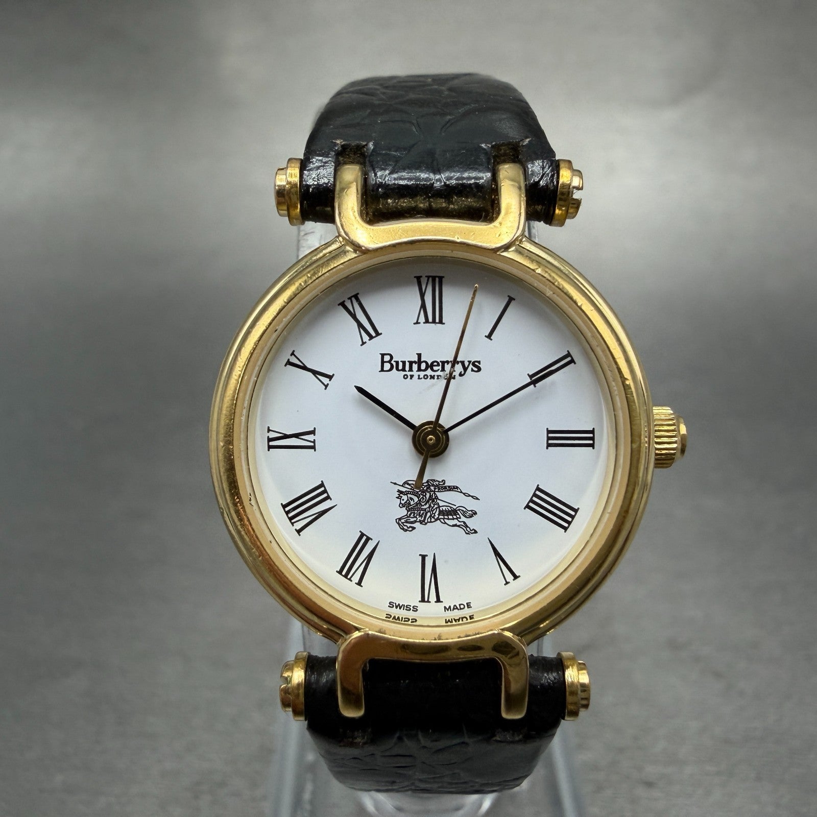 Burberry Watch Women 24mm White Dial Gold Tone Round 3200 New Battery0