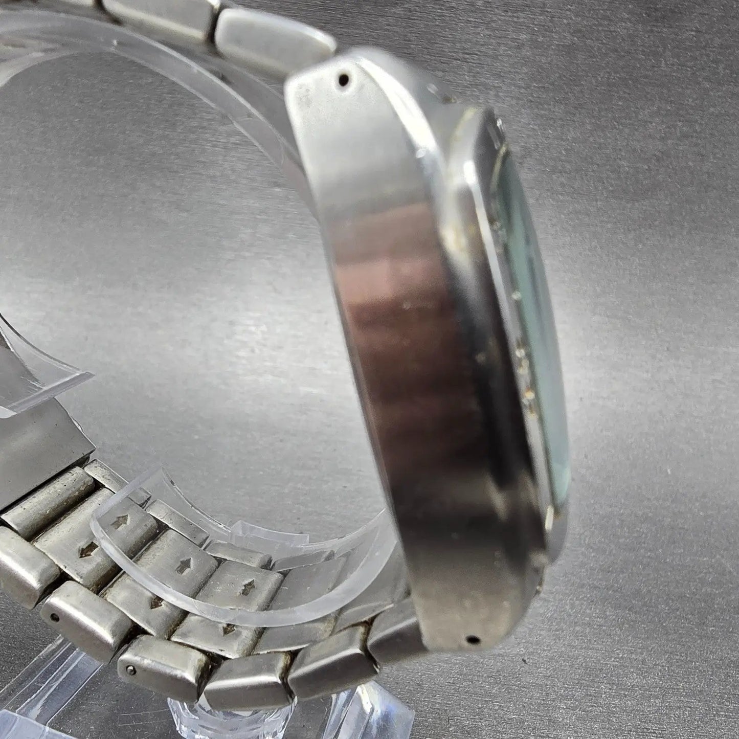 Fossil Big Tic Watch Men 41mm Blue Dial Silver Tone Rectangle AM-3743 NewBattery3