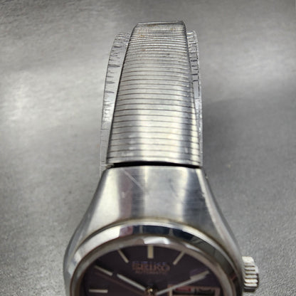 Seiko Automatic Watch Women 24mm Blue Dial Silver Tone Daydate 2706-0110 Runs