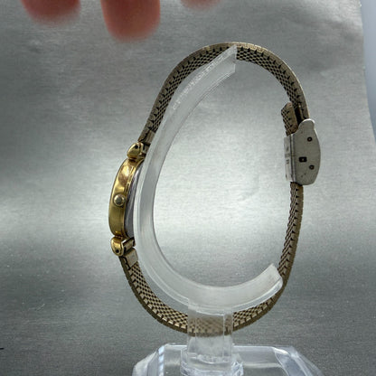 Seiko Watch Women 22mm Champagne Dial Gold Tone Round 4n21-0052 New Battery VTG6