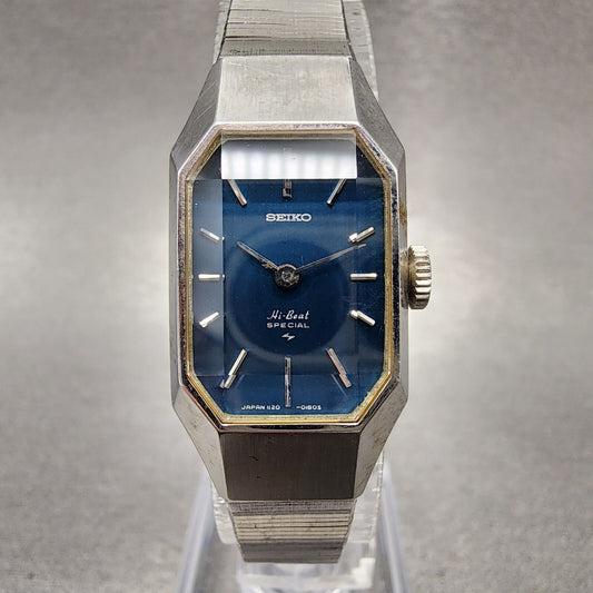 Seiko Special Watch Women 18mm Blue Dial Silver Tone Manual 11207030 Runs0