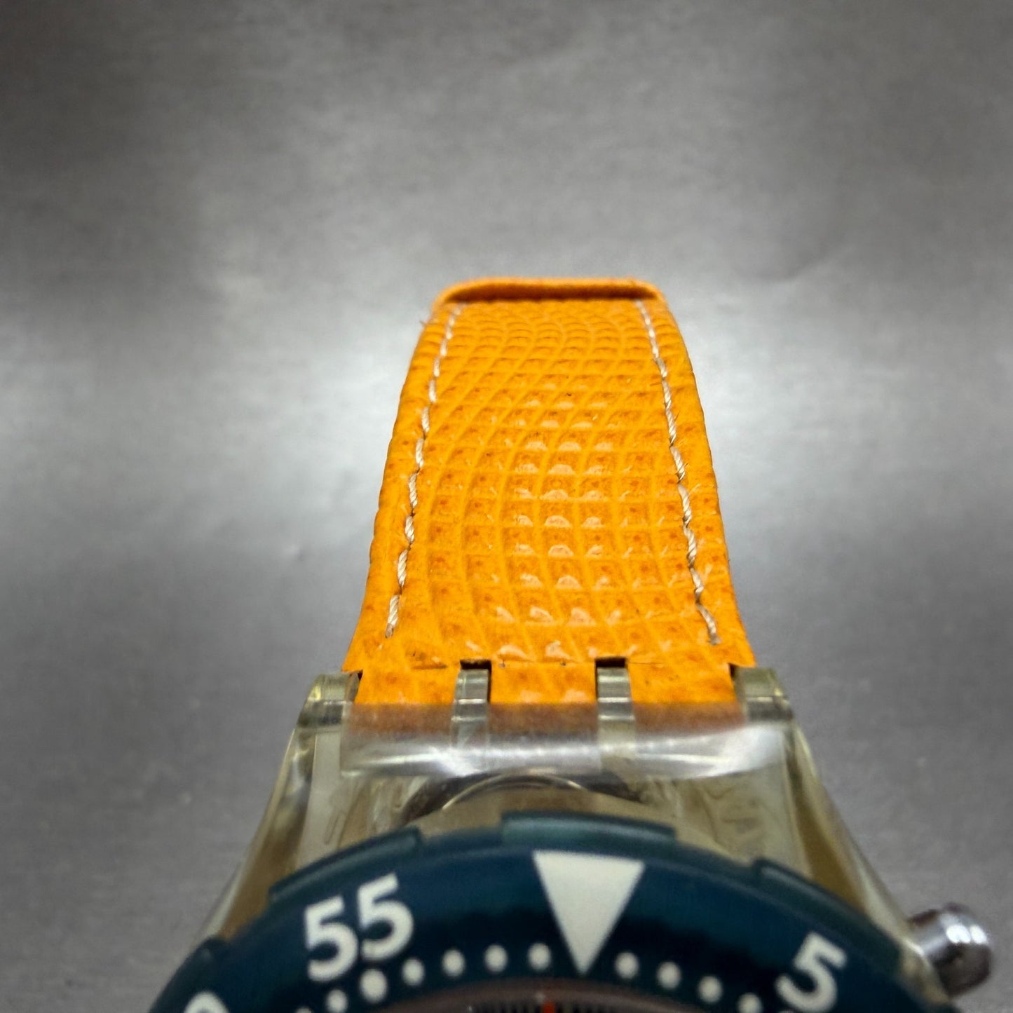 Swatch Aqua Chrono Orange Juice Watch Men 38mm Blue Dial Clear SEK104 New Batt4