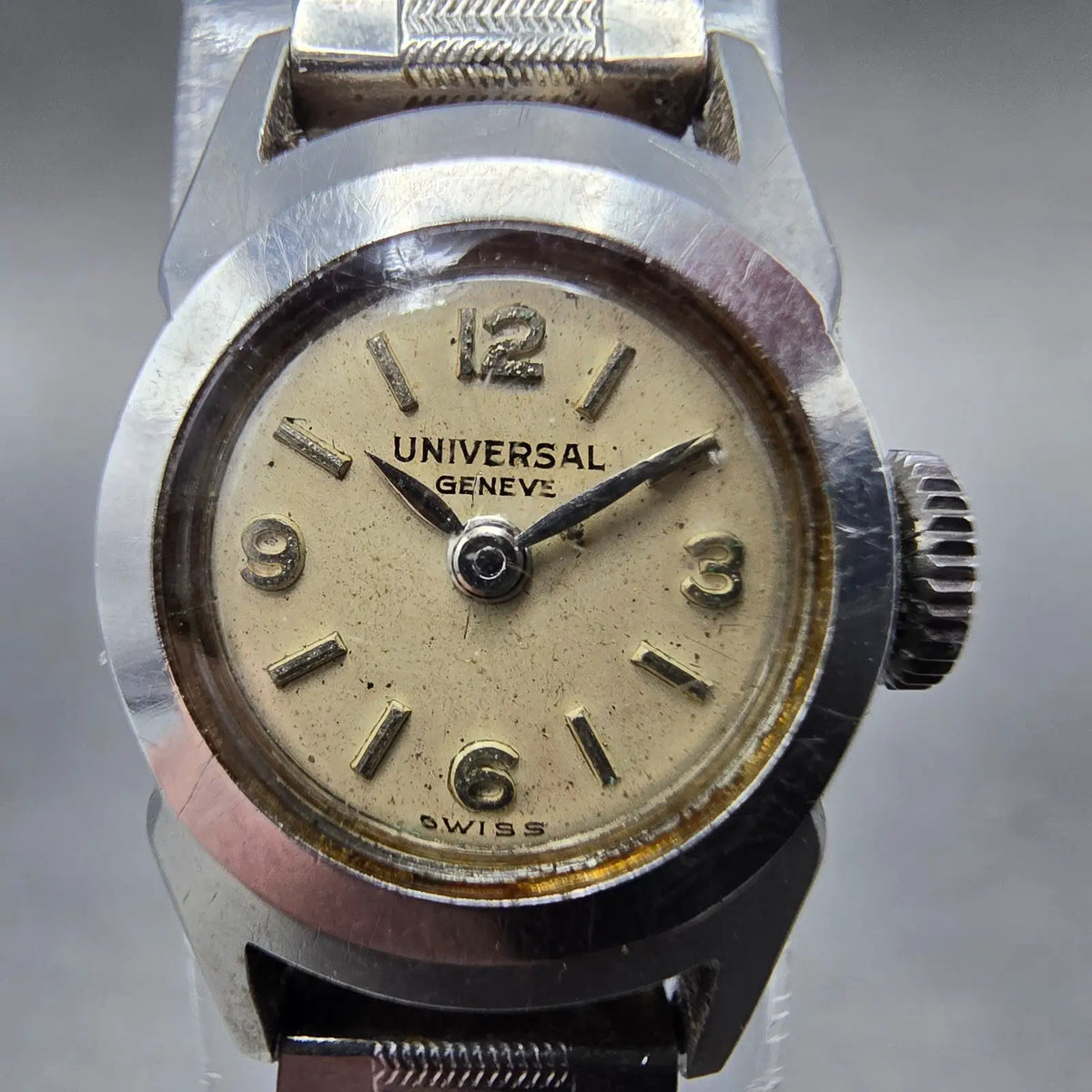 Universal Watch Women 16mm Cream Dial Stainless Steel Manual Wind 25504-1 PARTS2