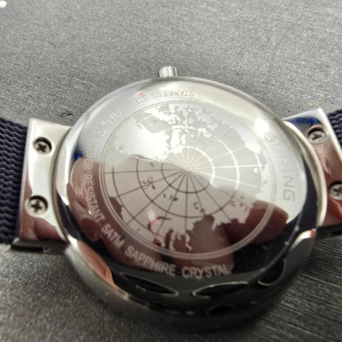 Bering Classic Watch Women 31mm Purple Dial Silver Purple Mesh Band Round Works210