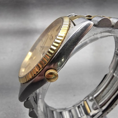 Seiko President Watch Men 36mm Gold Dial Two Tone Daydate 5Y23-8A61 New Battery2