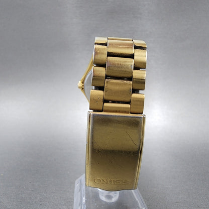 Seiko Spirit Watch Men 35mm Champagne Dial Gold Tone Daydate 7n437180 PARTS8