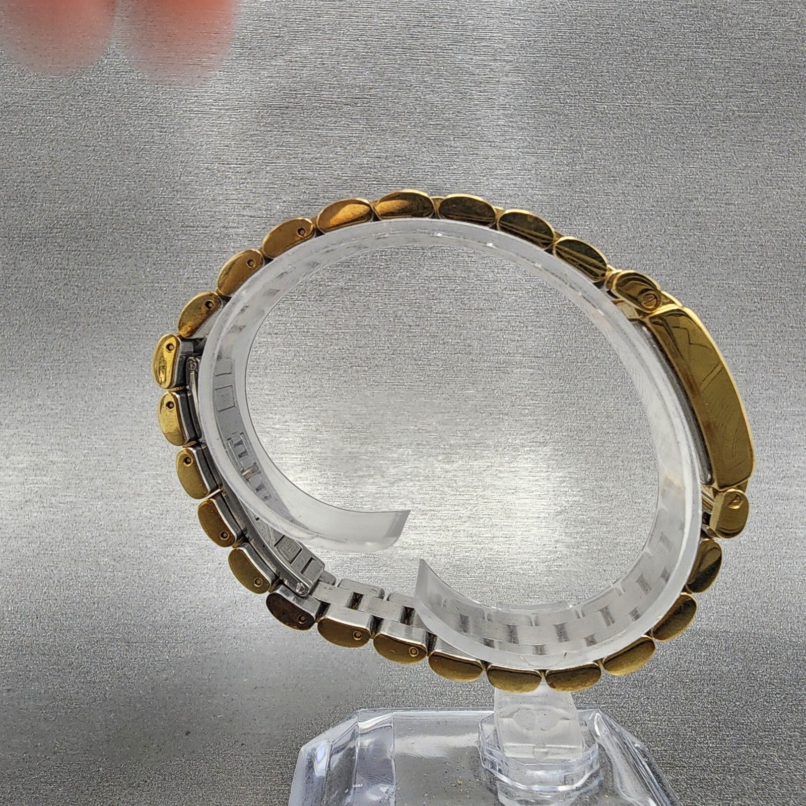 Coach Tank Watch Women 20mm White Dial Gold Tone Rectangle W015 New Battery8
