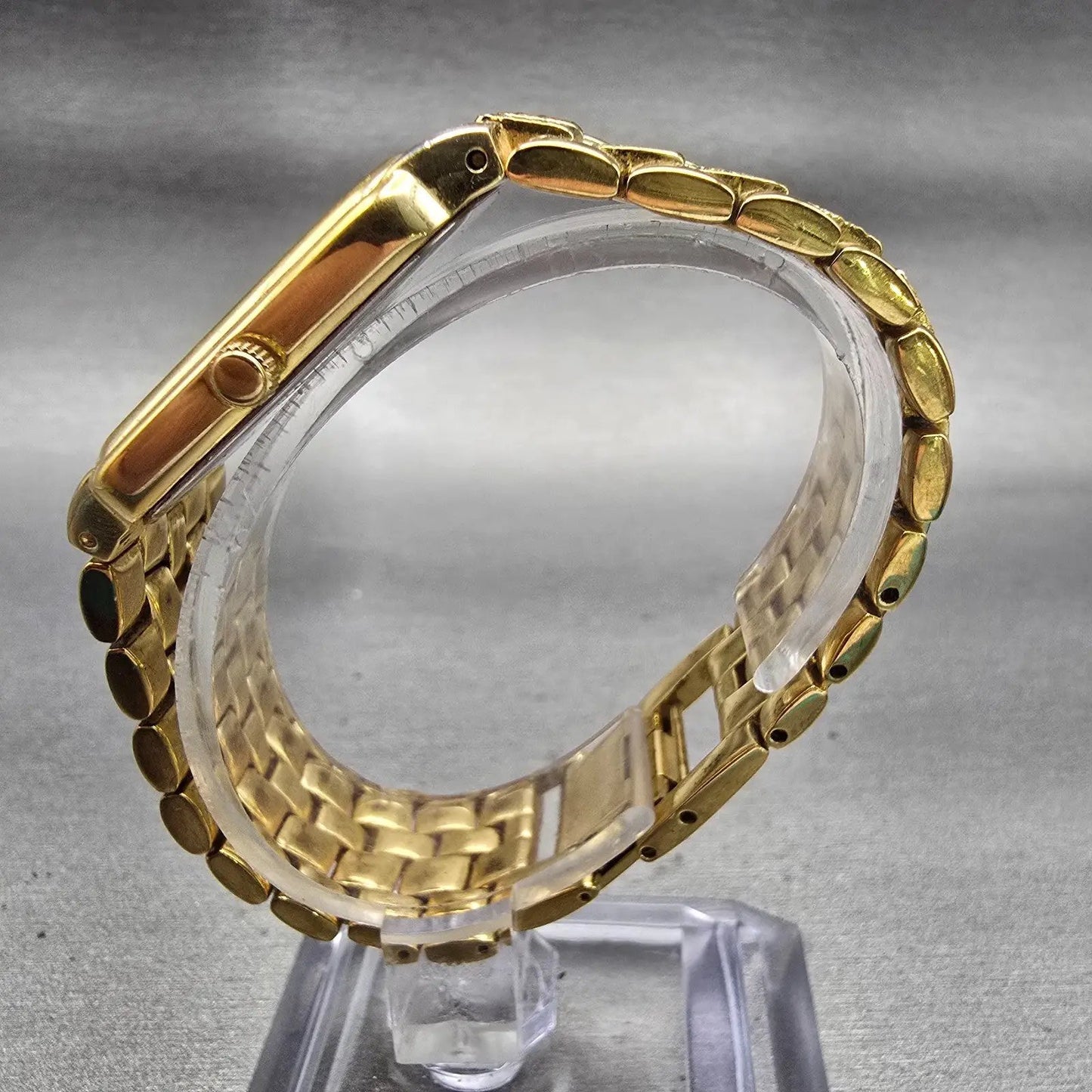 Bulova Watch Men 27mm Champagne Dial Gold Tone Rectangle New Battery Vintage6