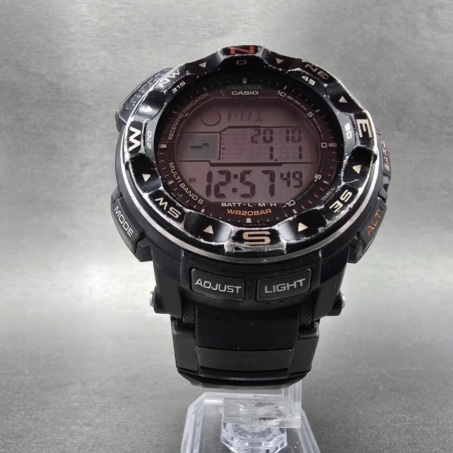 Casio Protek PRW-2500 Watch Men 51mm Digital Black triple Senor Alarm Works5