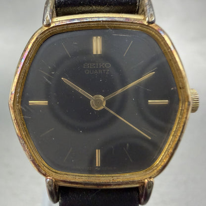 Seiko Watch Women 21mm Black Dial Gold Tone Hexagon 12215500 New Battery1