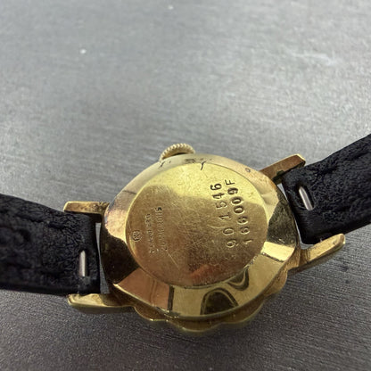 Borel kaleidoscope Watch Women 20mm Black Dial Gold Plated Manual Wind Runs VTG9