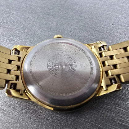 Citizen Eco-Drive Stiletto Watch Women 23mm MOP Dial Gold Diamonds Works9