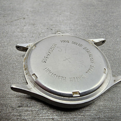 LL Bean Field Watch Men 34mm Gray Dial Gold Tone Date Round READ!!!!! PARTS VTG6