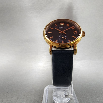 Marc Jacobs Baker Watch Women 28mm Blue Dial Rose Gold Tone Small Seconds Runs5