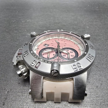 Invicta Sub Aqua Noma III Chronograph Watch Women 42mm Pink Dial Steel New Batt5