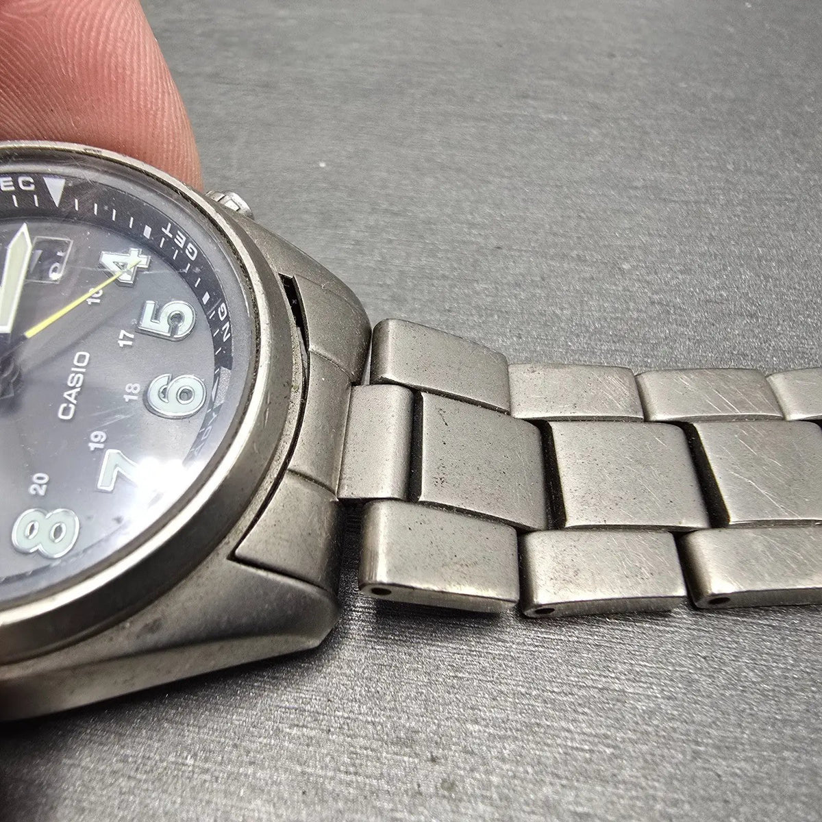 Casio Overland WTS Watch Men 39mm Gray Dial Titanium Date OVW-100TDJ  PARTS7