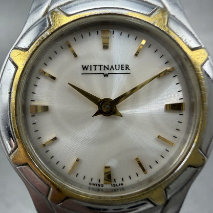 Wittnauer Watch Women 25mm White Dial Two Tone Round 12L14 New Battery1