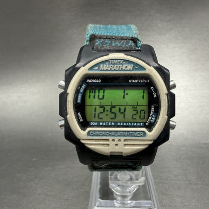 Timex Marathon Digital Watch Men 40mm LCD Black Tone Alarm Chrono New Battery0