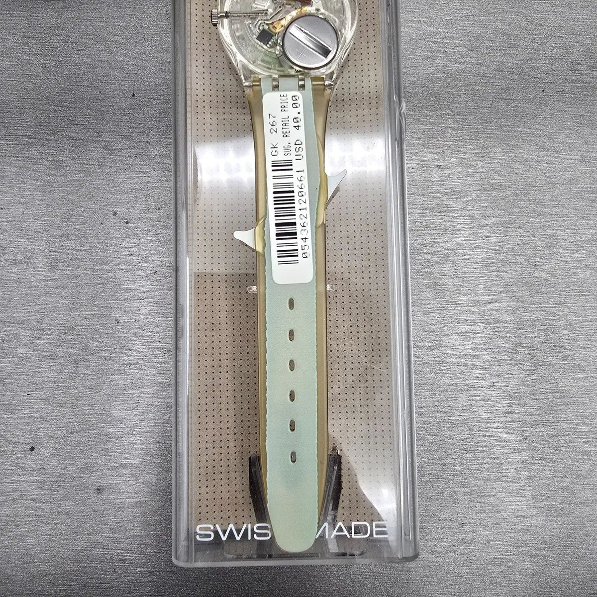 Swatch Piquant Watch Men 34mm Clear Dial Clear Case GK267 New Battery NOS10