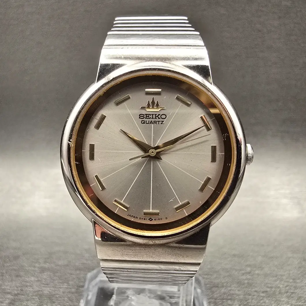 Seiko Watch Women 30mm Silver Dial Silver Tone Round 5Y91-6040 New Battery VTG0