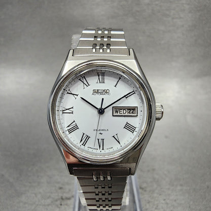 Seiko Automatic Watch Women 27mm White Dial Silver Tone Daydate 24060060 PARTS0