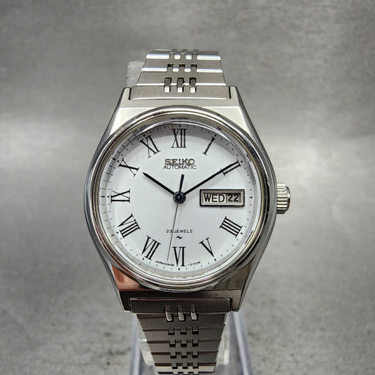 Seiko Automatic Watch Women 27mm White Dial Silver Tone Daydate 24060060 PARTS0
