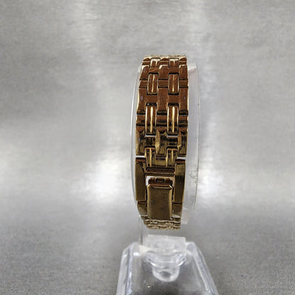 Seiko Tank Watch Women 13mm Champagne Dial Gold Tone 2e207021 New Battery7