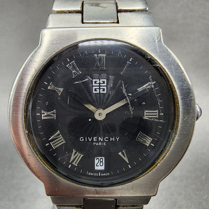 Givenchy Kelidone Watch Women 32mm Black Dial Steel Date Round New Battery