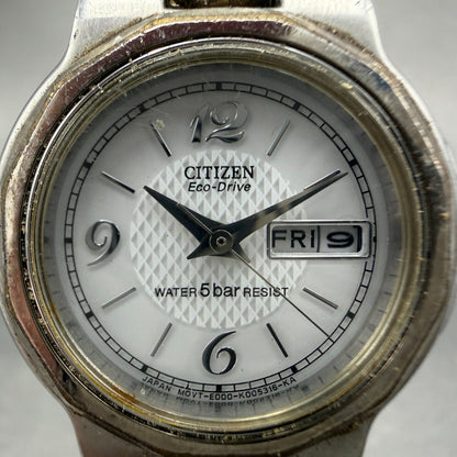 Citizen Eco-Drive Watch Women 26mm Gray Dial Steel Daydate E000-K003342 Runs1