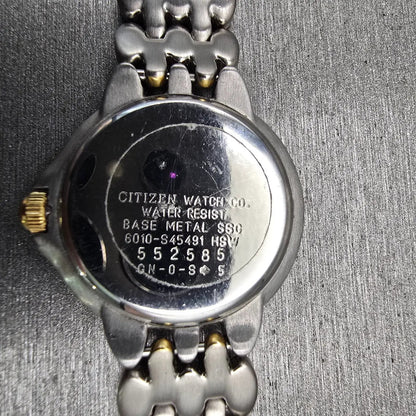 Citizen Elegance Watch Women 26mm Gold Dial Two Tone Date 6010-S45491 New Batt10