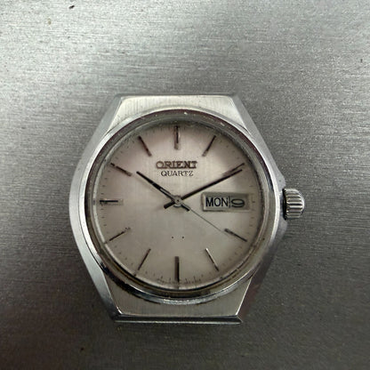 Orient Watch Men 37mm Silver Dial Silver Tone Daydate Round I029110-70 New Batt0