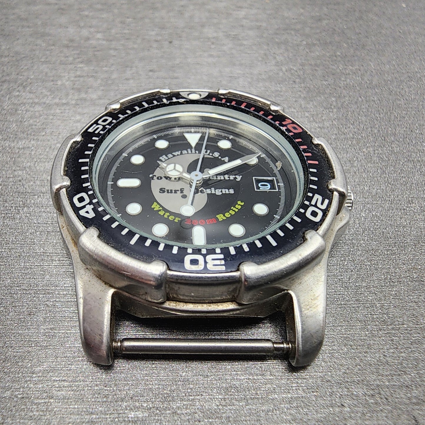 Orient Town & Country Surf Design Dive Watch Men 36mm Black Dial Silver NewBat112